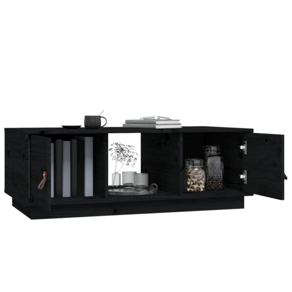 vidaXL Konferenčný stolík čierny 100x50x35 cm borovicový masív – Obrázok 5
