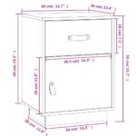 vidaXL Nočné stolíky 2 ks medovo-hnedé 40x34x55 cm borovicový masív – Obrázok 11