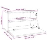 vidaXL Nástenná skrinka sivá 60x30x35 cm masívna borovica – Obrázok 11