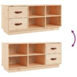 vidaXL Lavica na topánky 100x34x45 cm masívna borovica – Obrázok 9