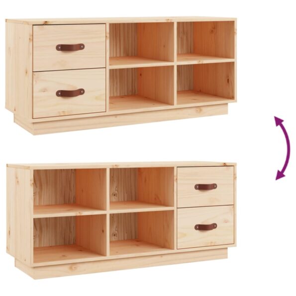 vidaXL Lavica na topánky 100x34x45 cm masívna borovica – Obrázok 9