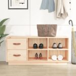 vidaXL Lavica na topánky 100x34x45 cm masívna borovica