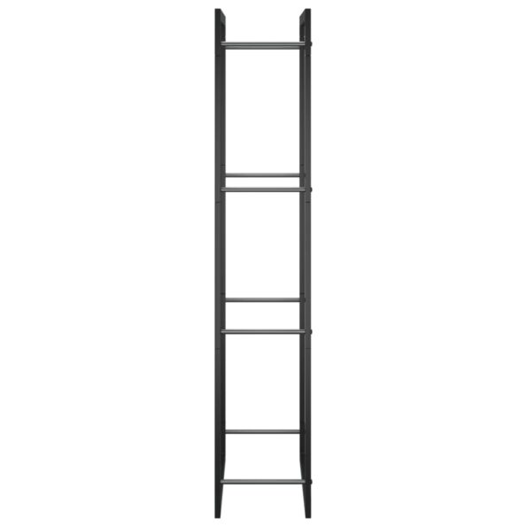 vidaXL Stojan na krbové drevo matný čierny 50x28x132 cm oceľ – Obrázok 4