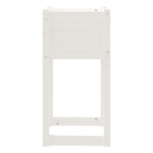 vidaXL Kvetináč biely 40x40x81 cm borovicový masív – Obrázok 5