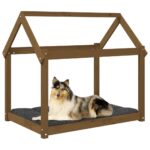vidaXL Posteľ pre psa medovohnedá 101x70x90 cm borovicový masív – Obrázok 4