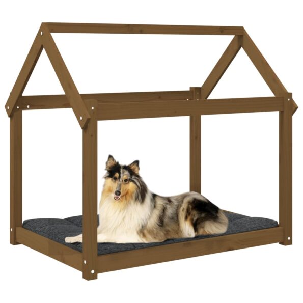 vidaXL Posteľ pre psa medovohnedá 101x70x90 cm borovicový masív – Obrázok 4