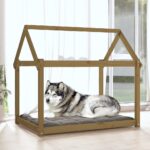 vidaXL Posteľ pre psa medovohnedá 111x80x100 cm borovicový masív – Obrázok 3