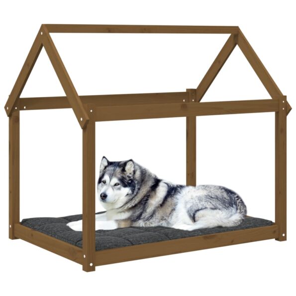 vidaXL Posteľ pre psa medovohnedá 111x80x100 cm borovicový masív – Obrázok 4