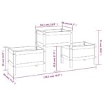 vidaXL Kvetináč biely 178,5x44x75 cm borovicový masív – Obrázok 8