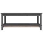 vidaXL Konferenčný stolík sivý 110x55x45 cm borovicový masív – Obrázok 5