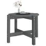 vidaXL Konferenčný stolík sivý Ø 62,5x45 cm borovicový masív – Obrázok 4