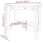 vidaXL Konferenčný stolík sivý Ø 62,5x45 cm borovicový masív – Obrázok 8