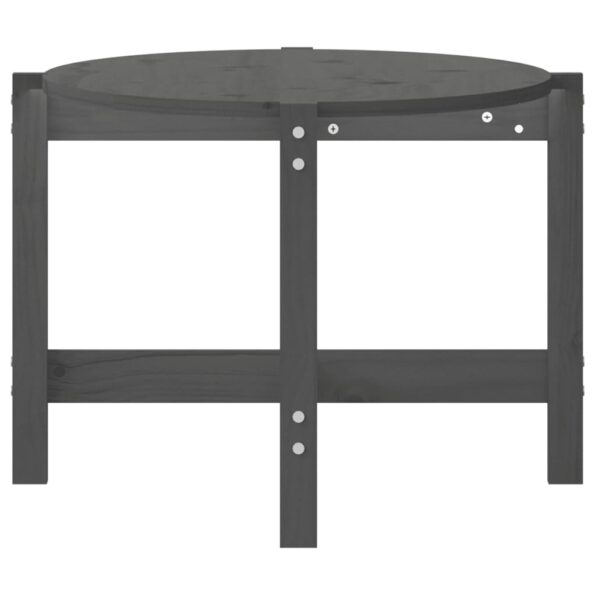 vidaXL Konferenčný stolík sivý 118x63x45 cm borovicový masív – Obrázok 6