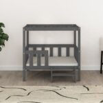 vidaXL Posteľ pre psa sivý 95,5x73,5x90 cm borovicový masív – Obrázok 3