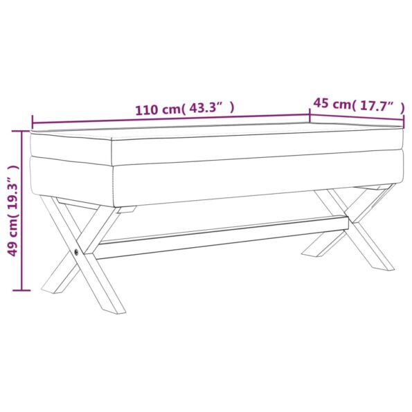 vidaXL Úložná taburetka tmavošedá 110x45x49 cm látka – Obrázok 7