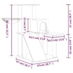 vidaXL Škrabadlo pre mačky so sisalovými stĺpikmi bledosivé 82 cm – Obrázok 6