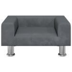 vidaXL Pelech pre psa tmavosivý 50x40x26,5 cm zamat – Obrázok 3