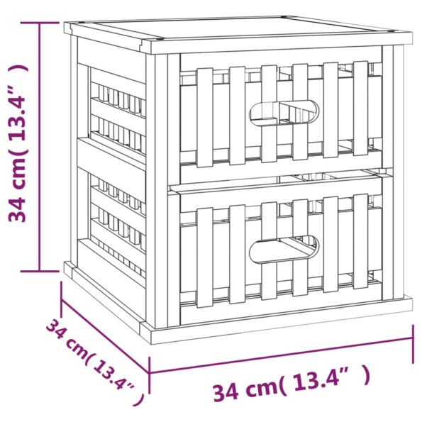 vidaXL Nočné stolíky 2 ks 34x34x34 cm orechový masív – Obrázok 9