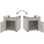 vidaXL Stolový vozík betónový sivý 60x45x60 cm spracované drevo – Obrázok 9