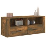 vidaXL TV skrinka dymový dub 100x35x40 cm spracované drevo – Obrázok 4