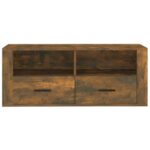 vidaXL TV skrinka dymový dub 100x35x40 cm spracované drevo – Obrázok 6