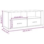 vidaXL TV skrinka dymový dub 100x35x40 cm spracované drevo – Obrázok 10