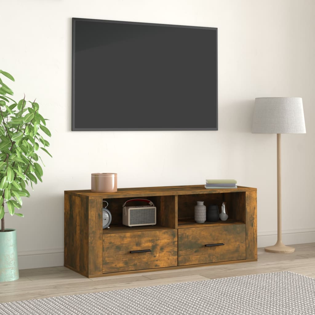 VXL8720287222170_m_en_hd_1.jpg vidaXL TV skrinka dymový dub 100x35x40 cm spracované drevo – Obrázok 1