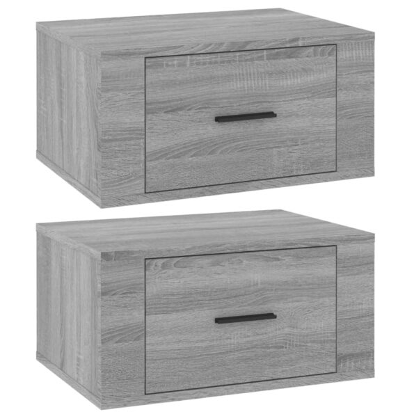 vidaXL Nástenné nočné stolíky 2 ks sivé dub sonoma 50x36x25 cm – Obrázok 2