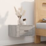 vidaXL Nástenné nočné stolíky 2 ks sivé dub sonoma 50x36x25 cm – Obrázok 3