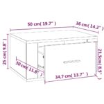 vidaXL Nástenné nočné stolíky 2 ks sivé dub sonoma 50x36x25 cm – Obrázok 11