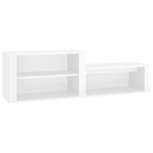 vidaXL Botník lesklý biely 150x35x45 cm spracované drevo – Obrázok 2