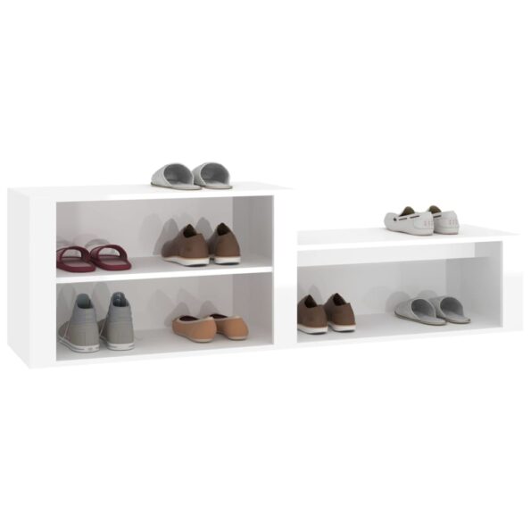 vidaXL Botník lesklý biely 150x35x45 cm spracované drevo – Obrázok 4