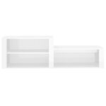 vidaXL Botník lesklý biely 150x35x45 cm spracované drevo – Obrázok 5