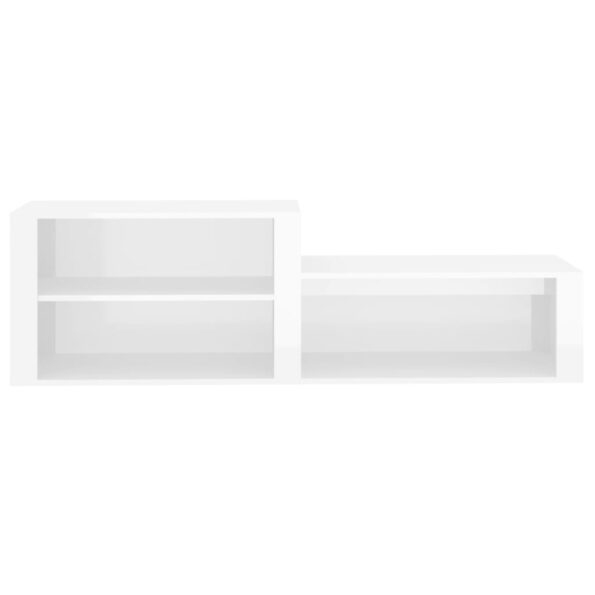 vidaXL Botník lesklý biely 150x35x45 cm spracované drevo – Obrázok 5