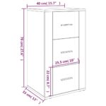 vidaXL Komoda dymový dub 40x33x70 cm spracované drevo – Obrázok 10
