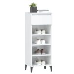 vidaXL Regál na topánky lesklý biely 40x36x105 cm spracované drevo – Obrázok 4