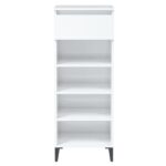vidaXL Regál na topánky lesklý biely 40x36x105 cm spracované drevo – Obrázok 5
