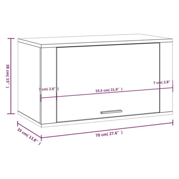 vidaXL Nástenný botník dymový dub 70x35x38 cm borovicový masív – Obrázok 9
