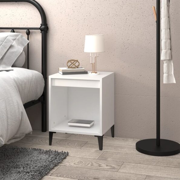 vidaXL Nočný stolík biely 40x35x50 cm – Obrázok 3