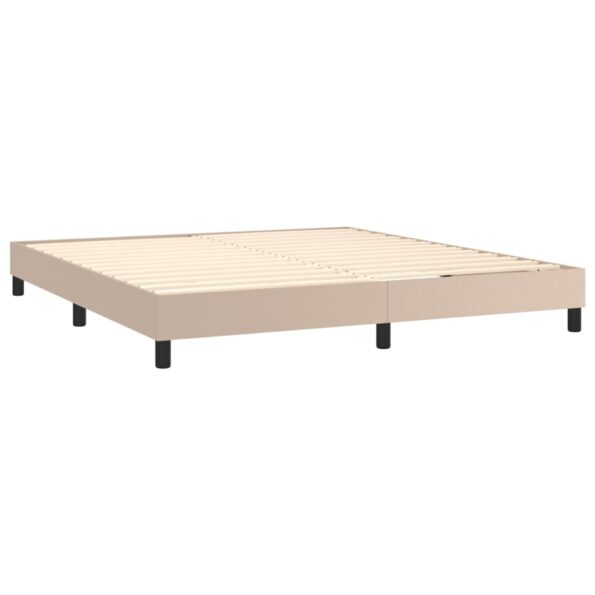 vidaXL Boxspring posteľ s matracom kapučínová 160x200 cm umelá koža – Obrázok 4