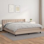 vidaXL Boxspring posteľ s matracom kapučínová 160x200 cm umelá koža