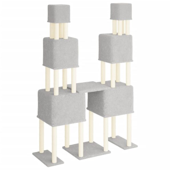 VXL8720845417192_g_en_hd_3.jpg vidaXL Škrabadlo pre mačky so sisalovými stĺpikmi bledosivé 199 cm – Obrázok 5