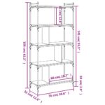 vidaXL Knižnica 5-poschodová sivá sonoma 76x32x158 cm kompozitné drevo – Obrázok 9