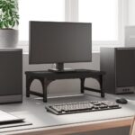 vidaXL Stojan na monitor čierny 37x23x14 cm kompozitné drevo