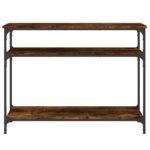 vidaXL Konzolový stolík dymový dub 100x29x75 cm kompozitné drevo – Obrázok 4