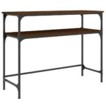 vidaXL Konzolový stolík hnedý dub 100x35,5x75 cm kompozitné drevo – Obrázok 2