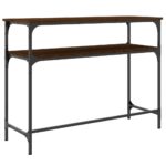 vidaXL Konzolový stolík hnedý dub 100x35,5x75 cm kompozitné drevo – Obrázok 6