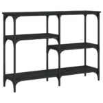vidaXL Konzolový stolík čierny 102x29x75 cm kompozitné drevo – Obrázok 2
