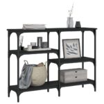 vidaXL Konzolový stolík čierny 102x29x75 cm kompozitné drevo – Obrázok 3