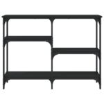 vidaXL Konzolový stolík čierny 102x29x75 cm kompozitné drevo – Obrázok 4